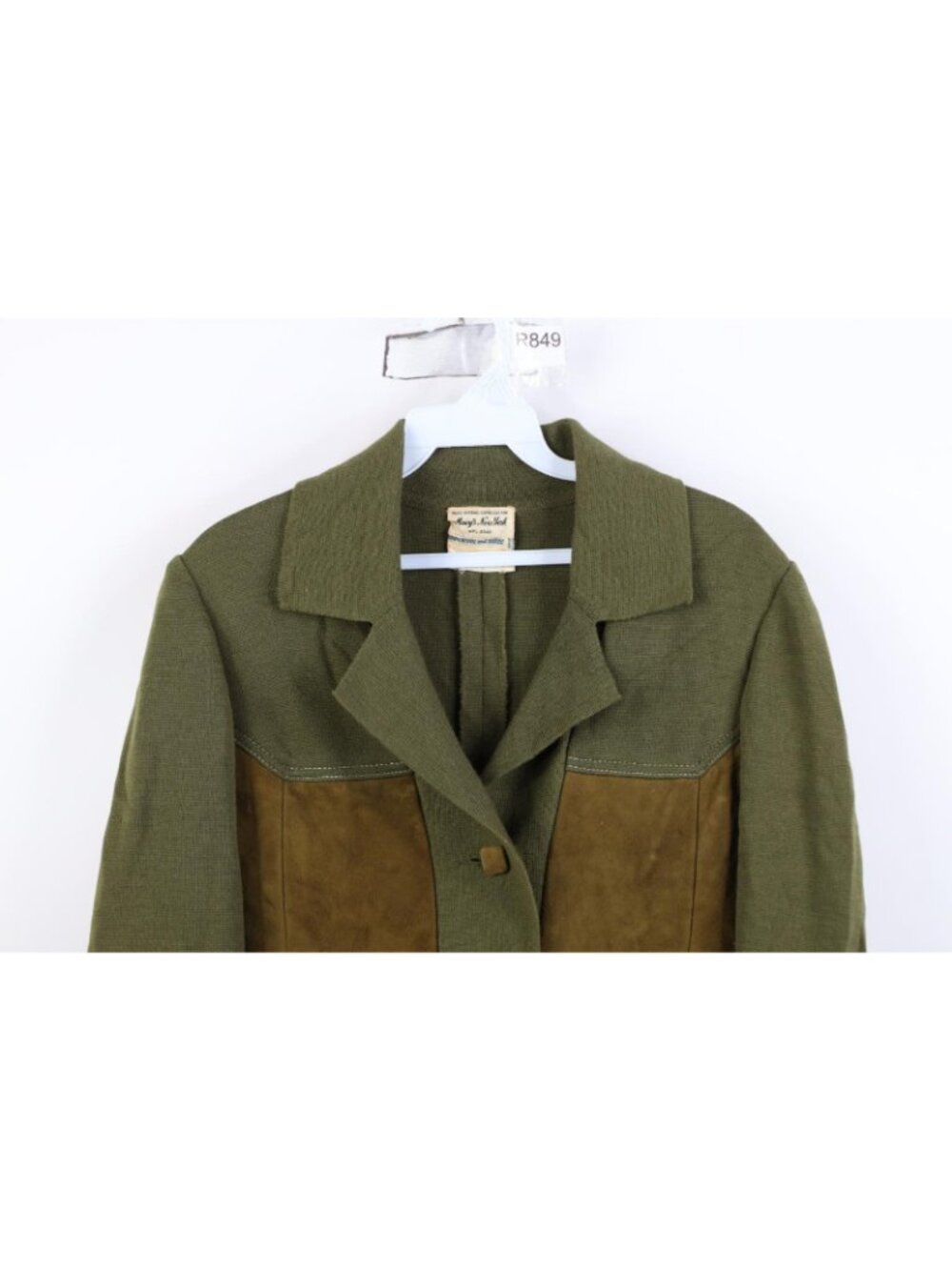 Vintage 50s Macys New York Womens S Belted Wool Suede Cardigan Sweater Jacket - Picture 2 of 16